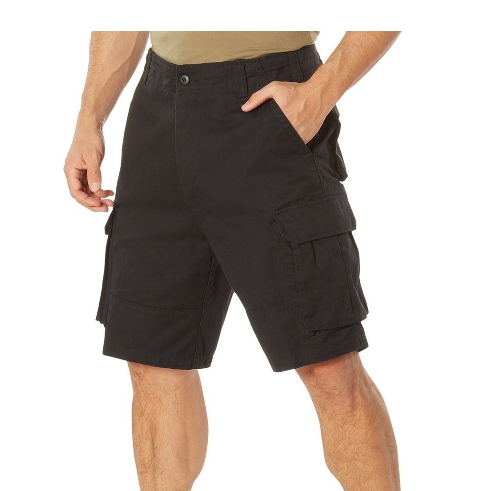 Rothco Ultra Force BDU Tactical Cargo Shorts Mens XL Black Paratrooper Military